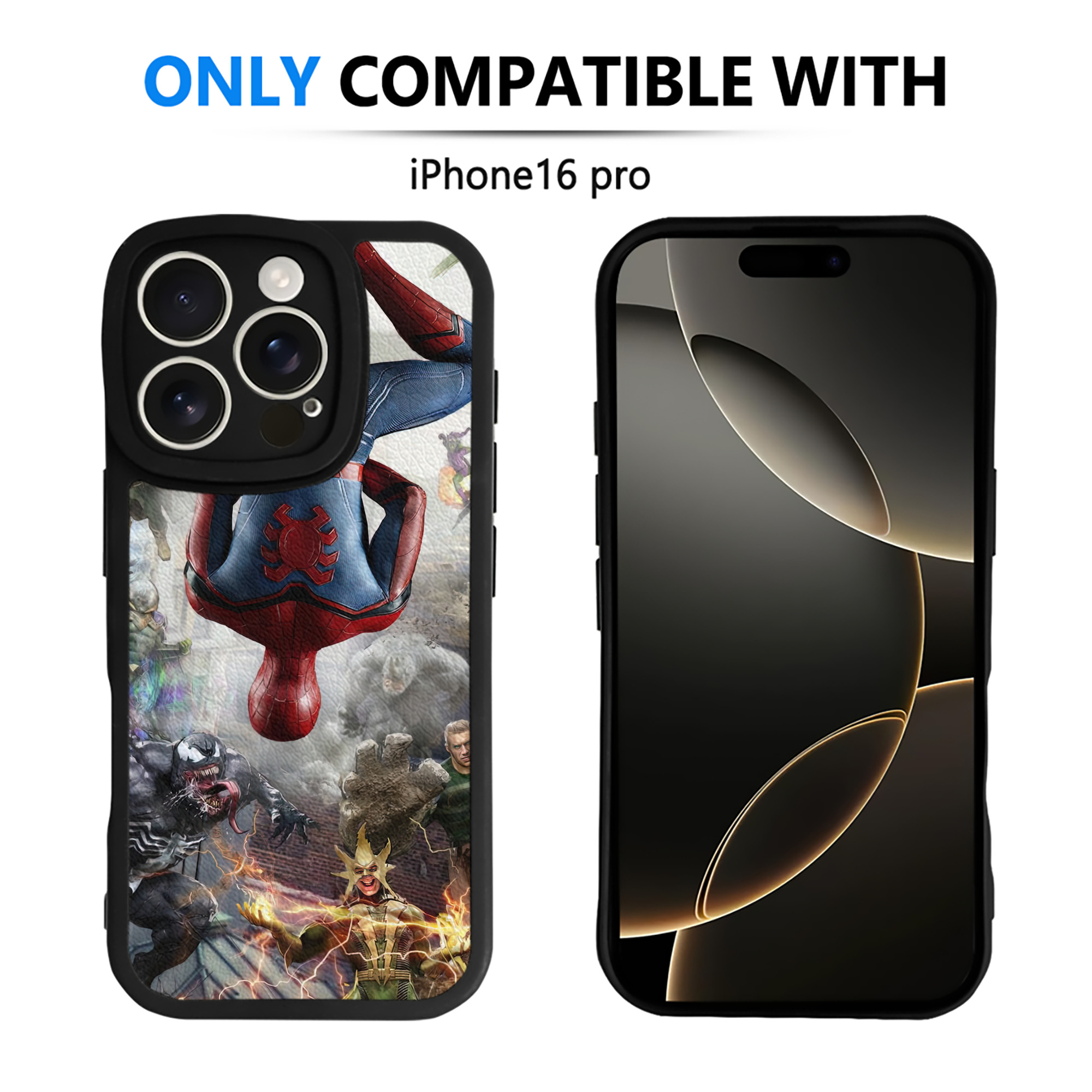 Spider Man スパイダーマン 【iPhone 16シリーズ対応】シリコンスマホケース（レザー調） 材質：シリコン